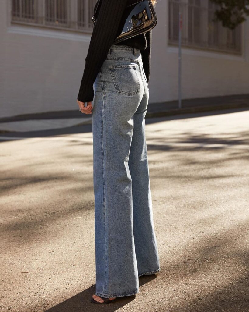 джинсы клеш из плотного материала как носить