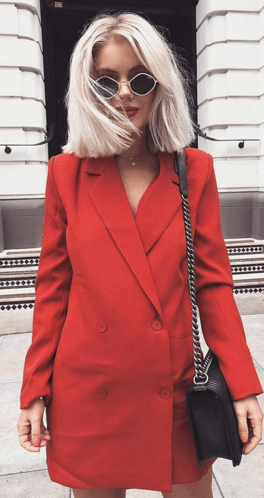 плотное красное платье пиджак