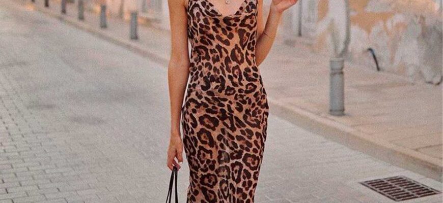 с чем носить шифоновое леопардовое платье