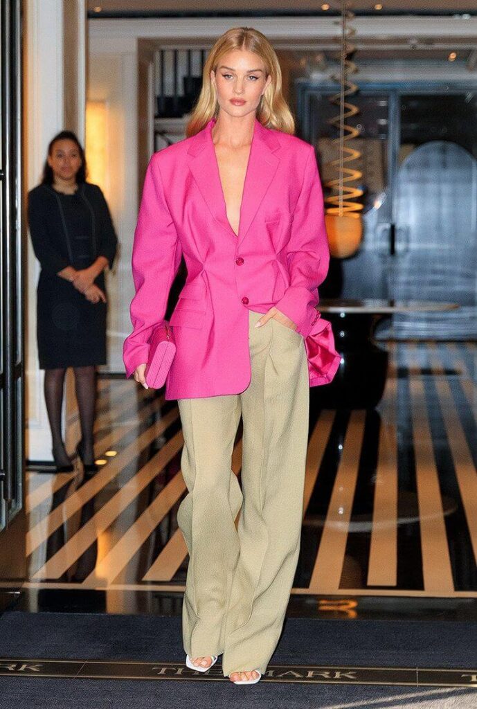 розовый пиджак оверсайз стильный образ
