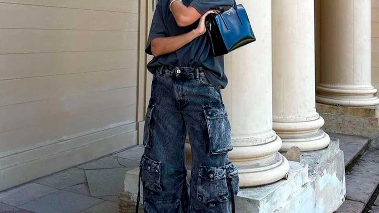модный образ с джинсами карго